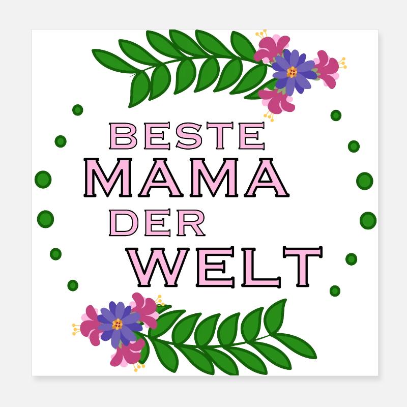 Muttertag beste Mama der Welt Poster 20x20 cm