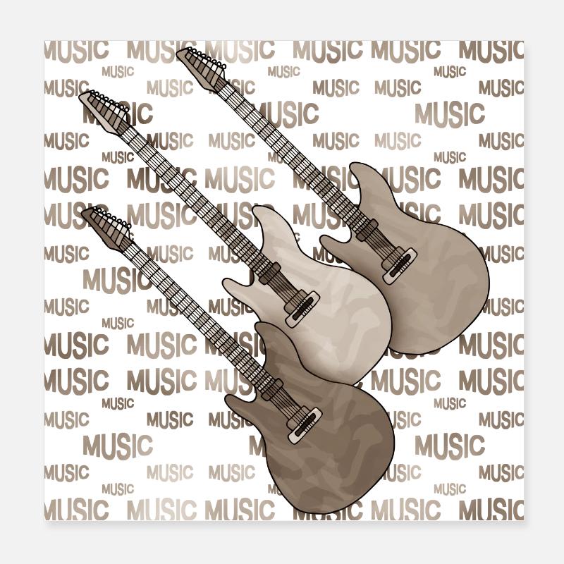 Guitares Poster 20 x 20 cm