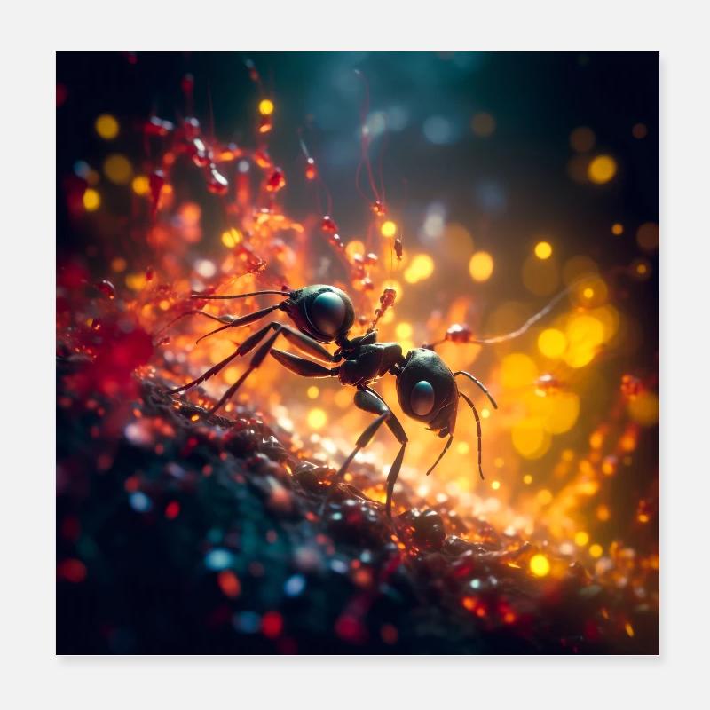 Fourmi bicéphale Poster 20 x 20 cm