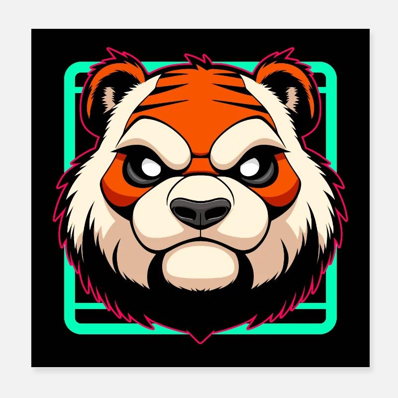 Evil Tiger - Poster 8" x 8" (20x20 cm) - white