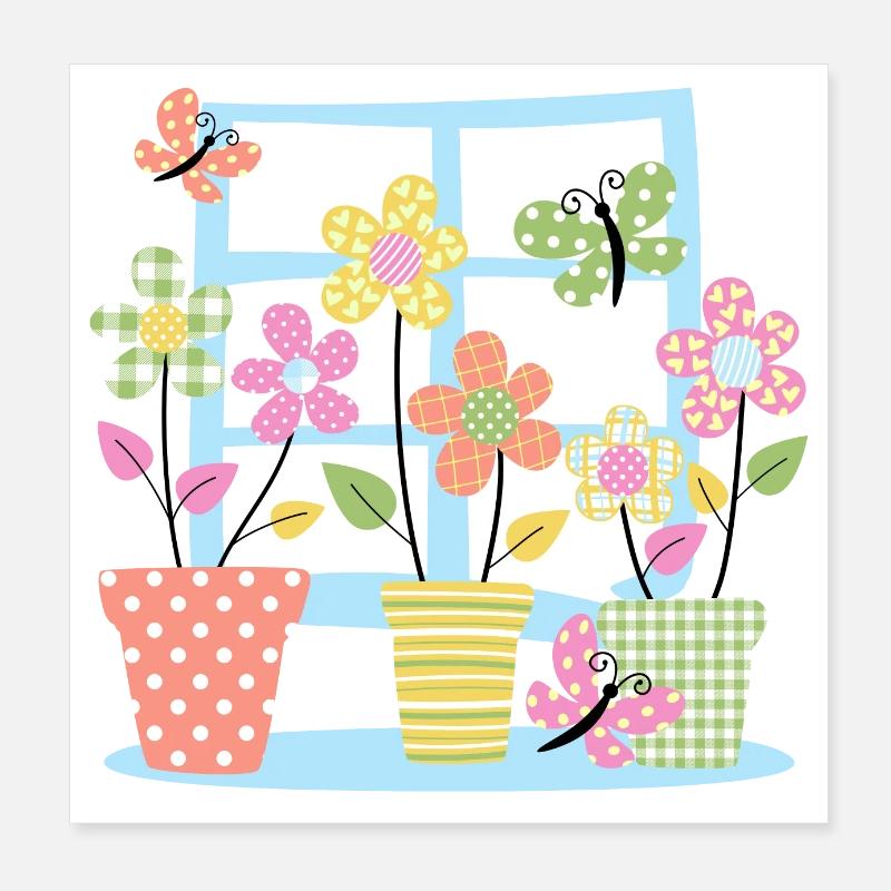 My Blue Window Poster 8" x 8" (20x20 cm)