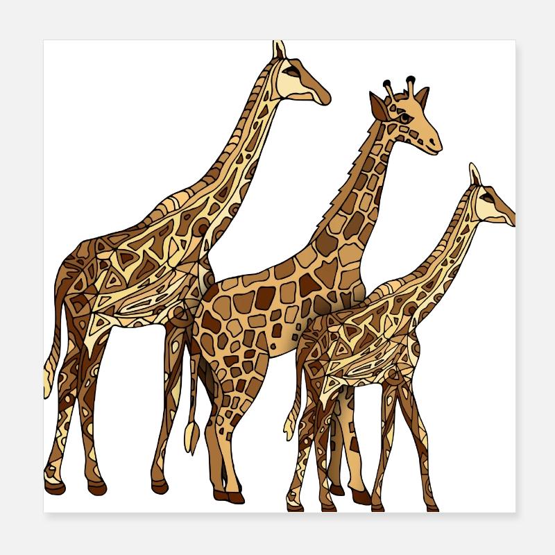 Giraffen Poster 20x20 cm