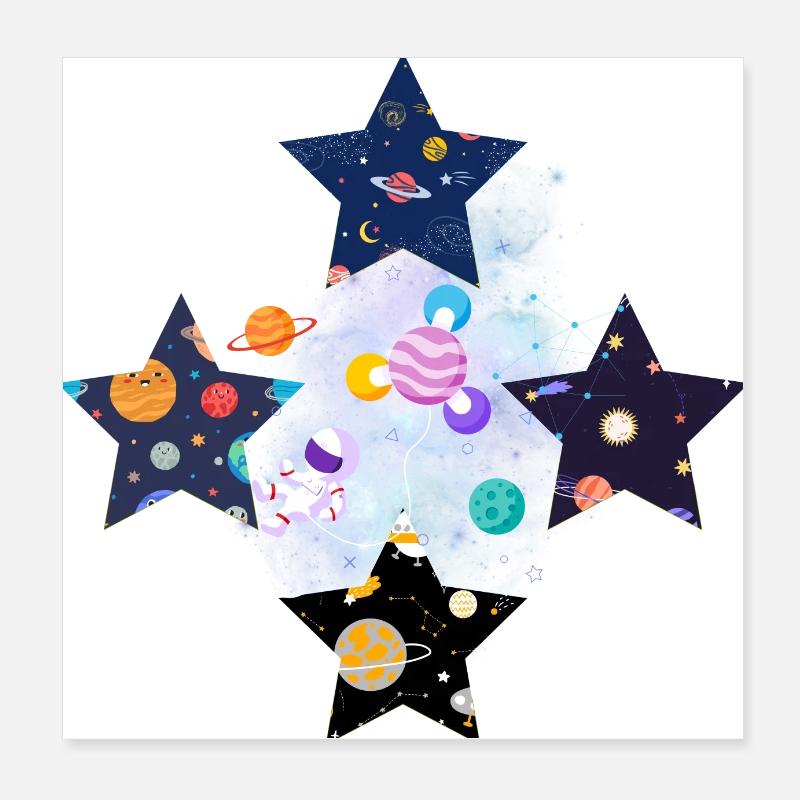 Quatre étoiles perdues dans l’espace Poster 20 x 20 cm