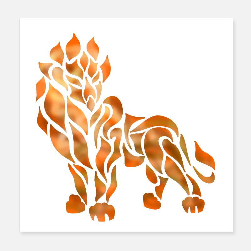 Löwe des Feuers Poster 20x20 cm