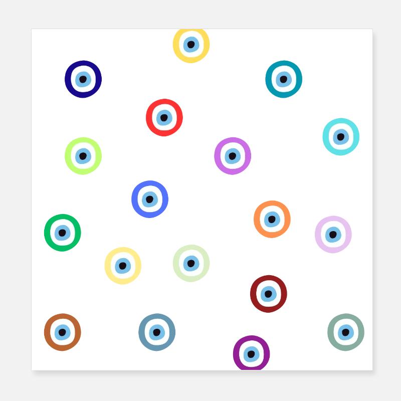 Multicolored eye Poster 8" x 8" (20x20 cm)