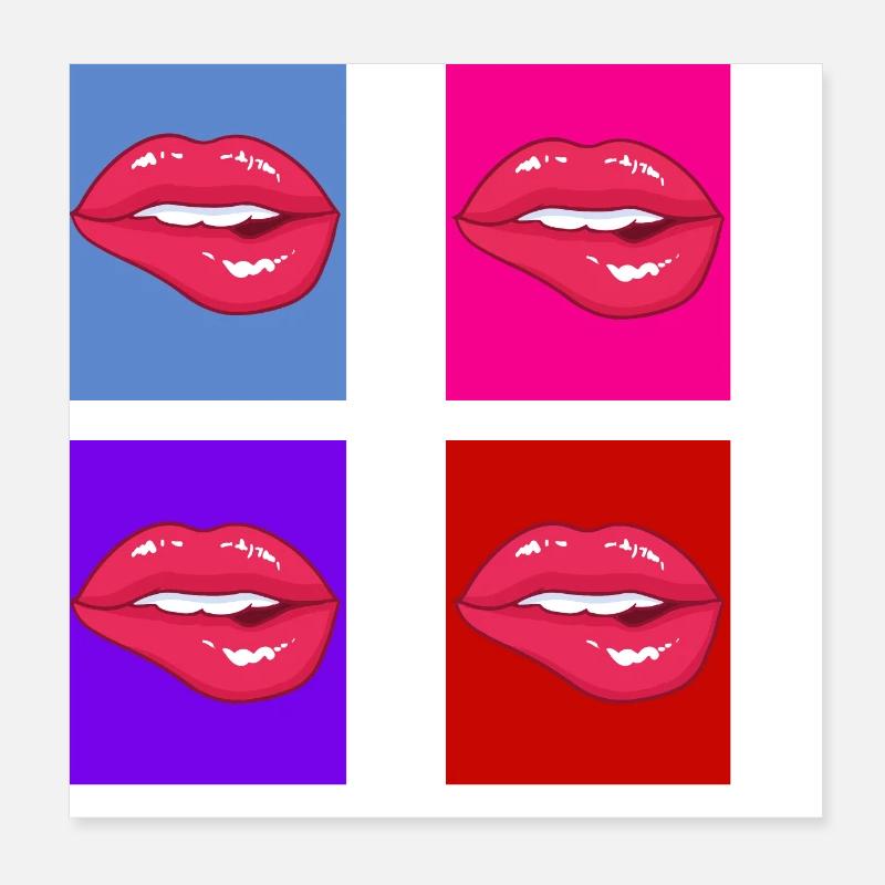Retro-Lippen Poster 20x20 cm