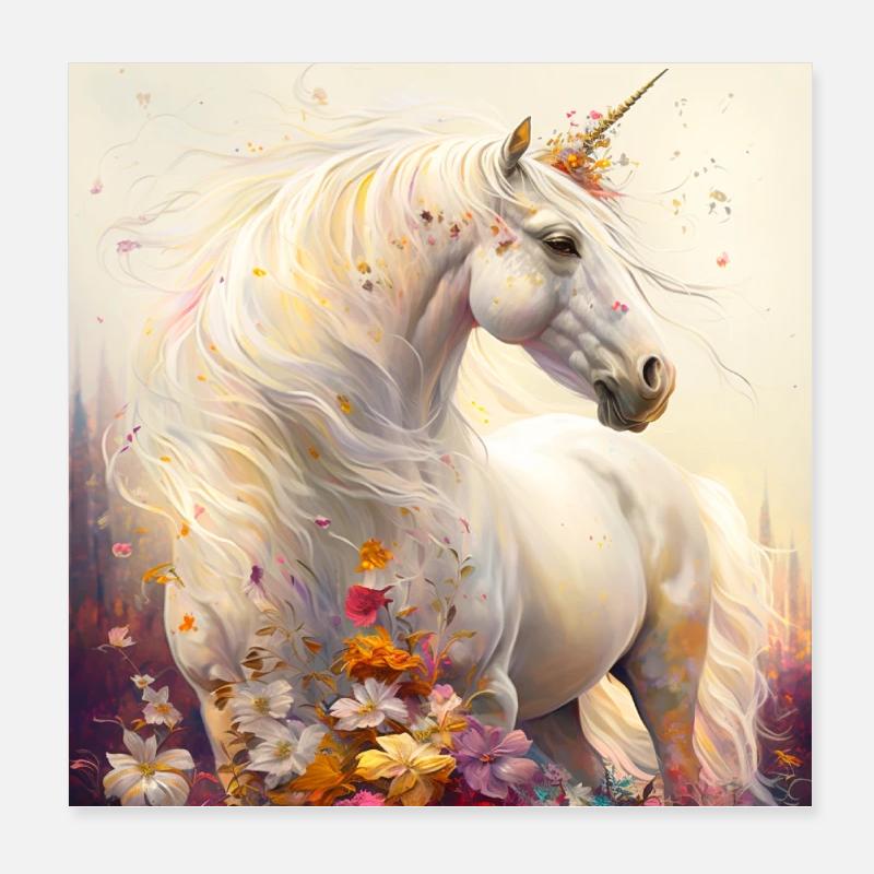 Zauberhaftes Einhorn Poster 20x20 cm