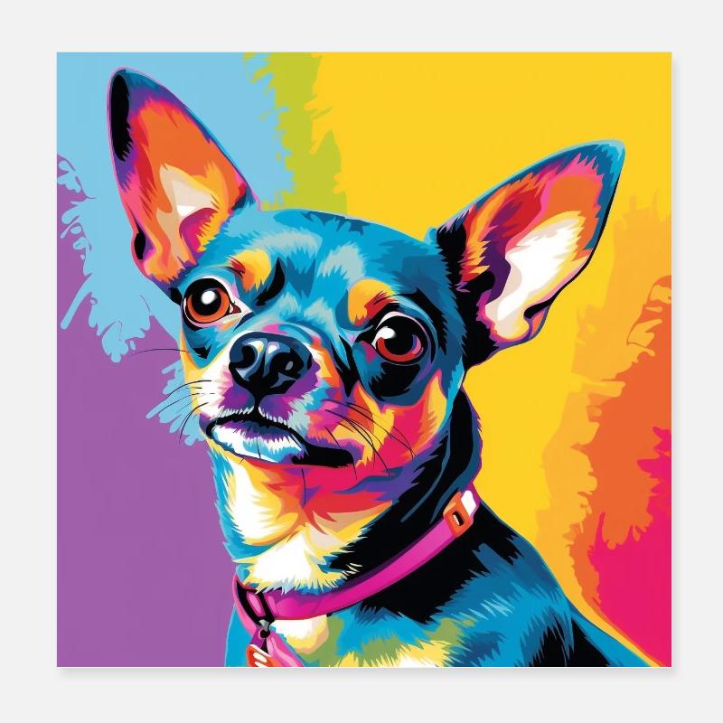 Chihuahua Pop Art Poster 20x20 cm
