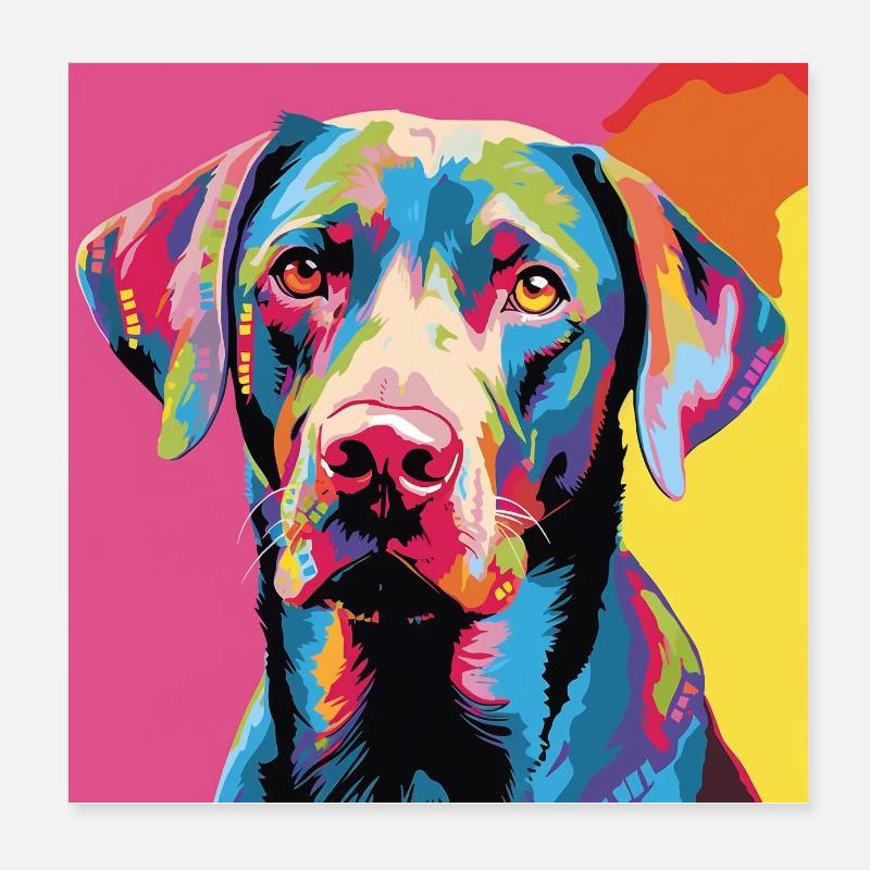 Labrador Retriever Pop Art Poster 8" x 8" (20x20 cm)