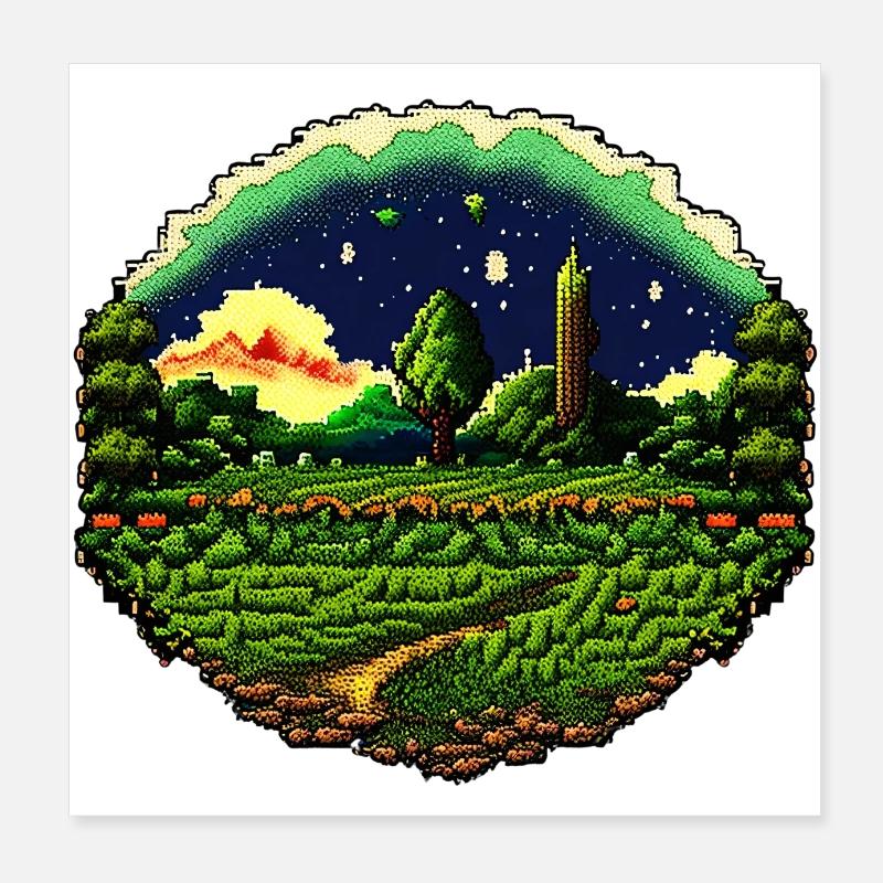 Verpixeltes Feld Poster 20x20 cm