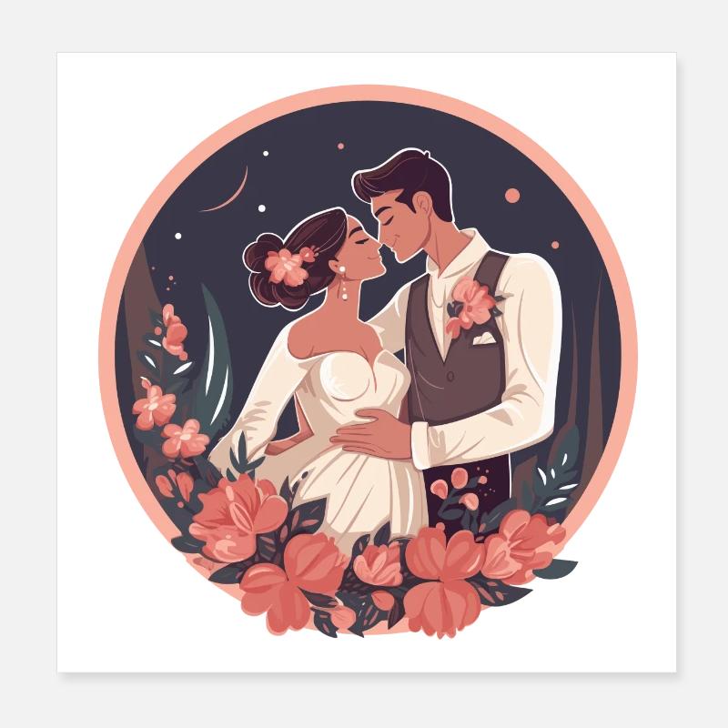 Married couple Poster 8" x 8" (20x20 cm)