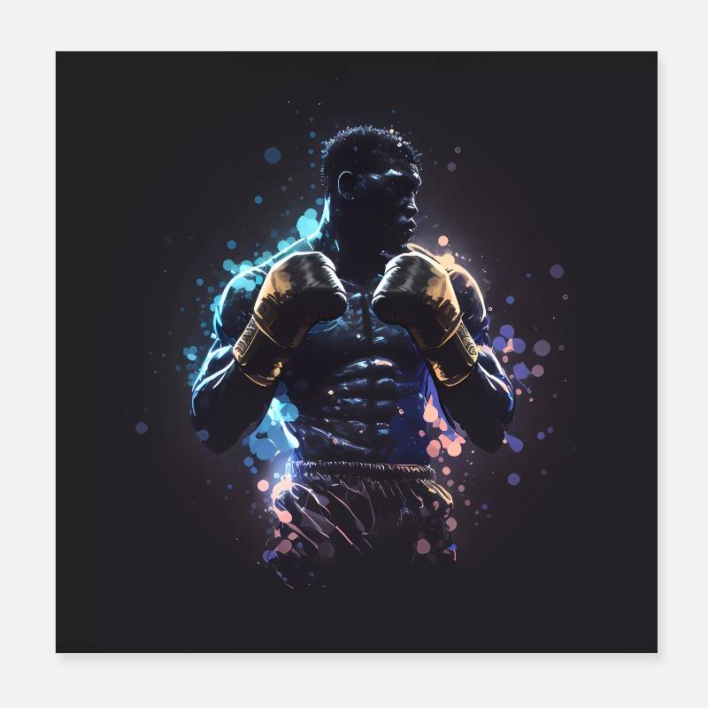Affiche Boxer - Poster 20 x 20 cm - blanc