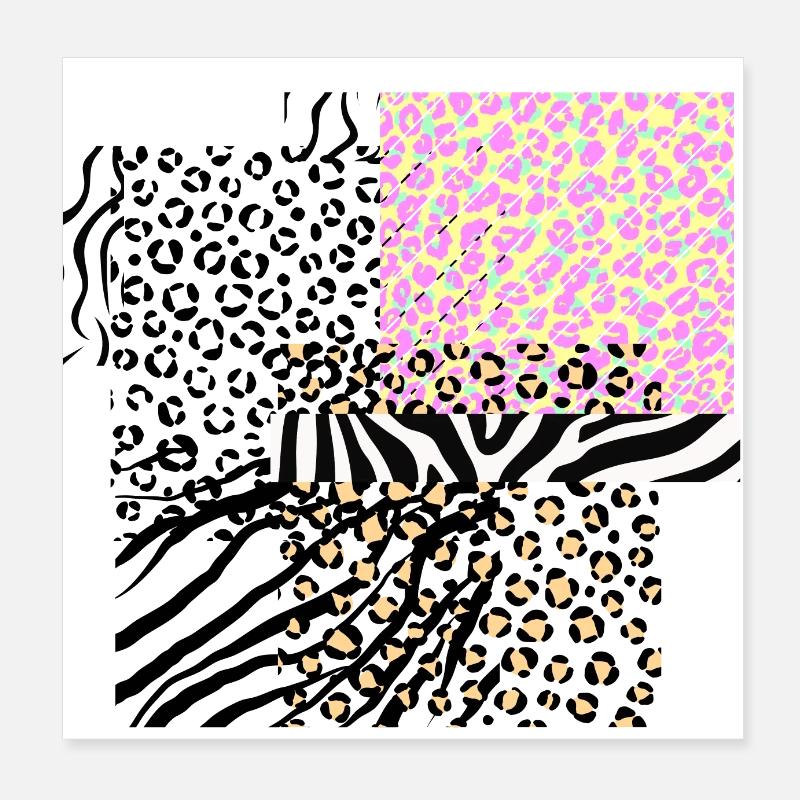Léopard zèbre illustration Poster 20 x 20 cm