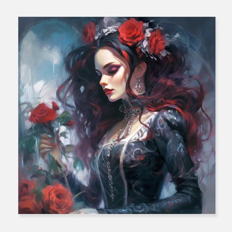 Belle dame gothique Poster 20 x 20 cm