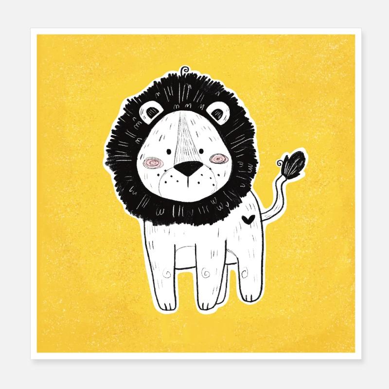 Kleiner Löwe Poster 20x20 cm