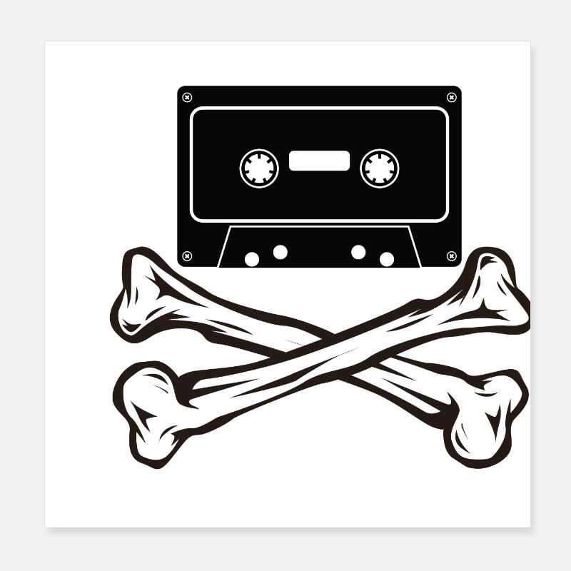 Skull cassette Poster 8" x 8" (20x20 cm)