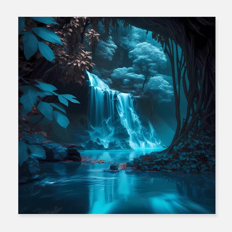 Cascade - Poster 20 x 20 cm - blanc