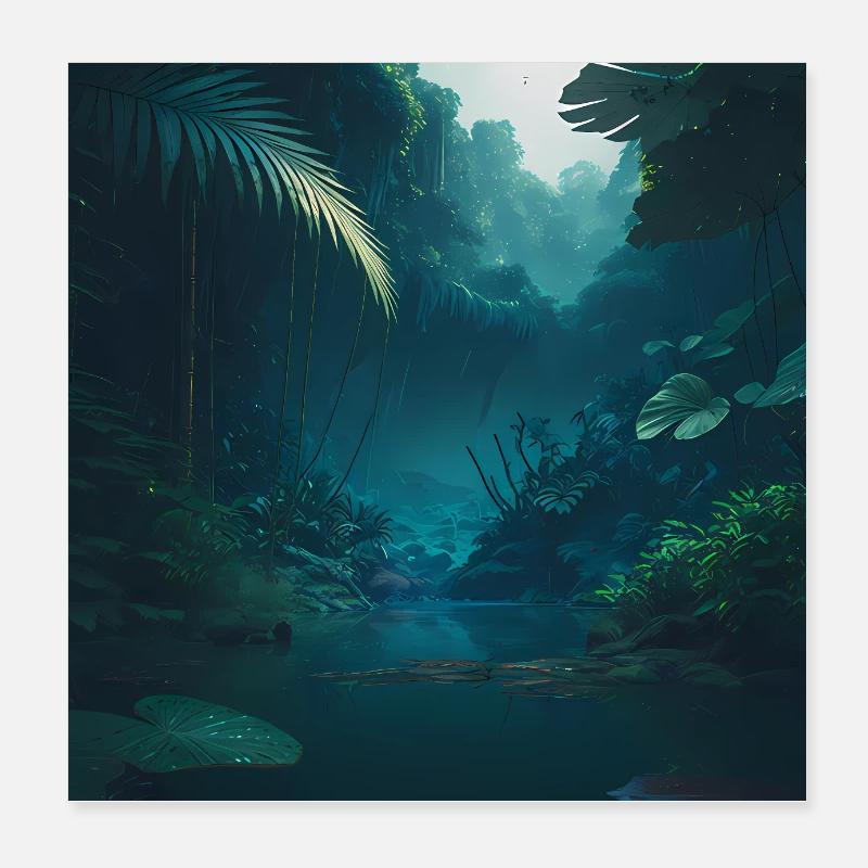 Jungle - Poster 20 x 20 cm - blanc