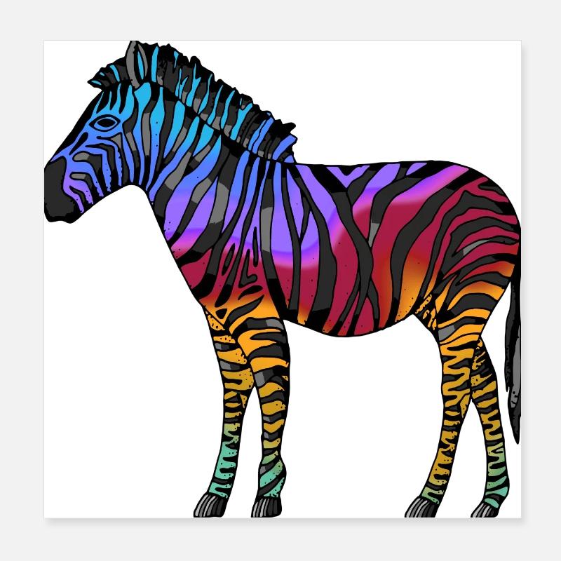 Zebra Poster 8" x 8" (20x20 cm)