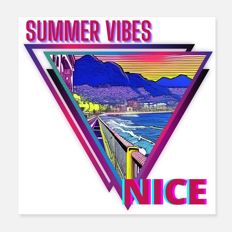 Sommerstimmung Nizza Poster 20x20 cm