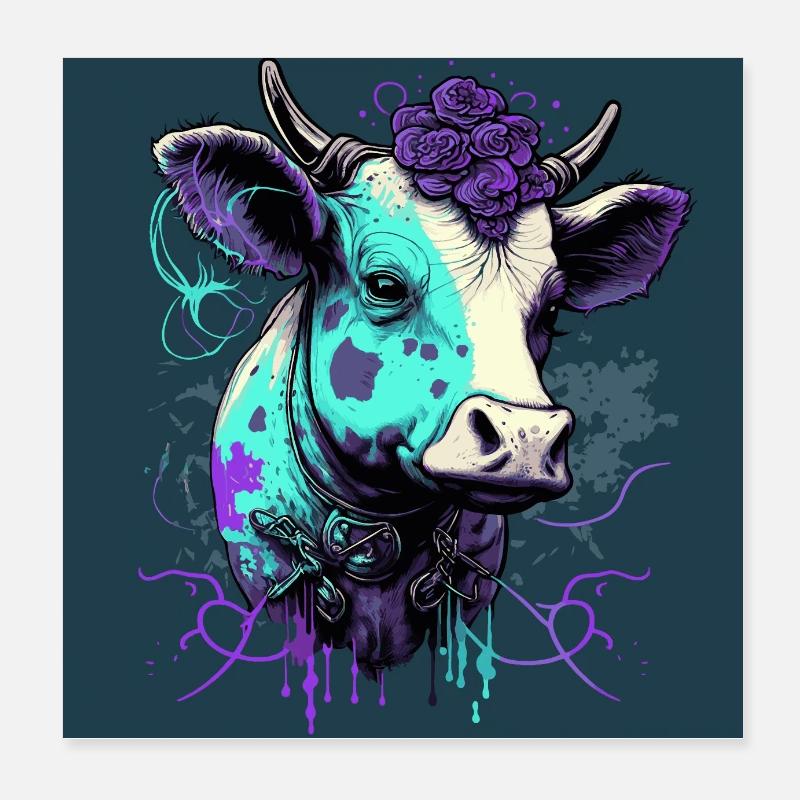 Une drôle de vache bizarre Poster 20 x 20 cm