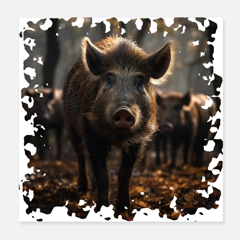 Wild boars are very adaptable Poster 8" x 8" (20x20 cm)