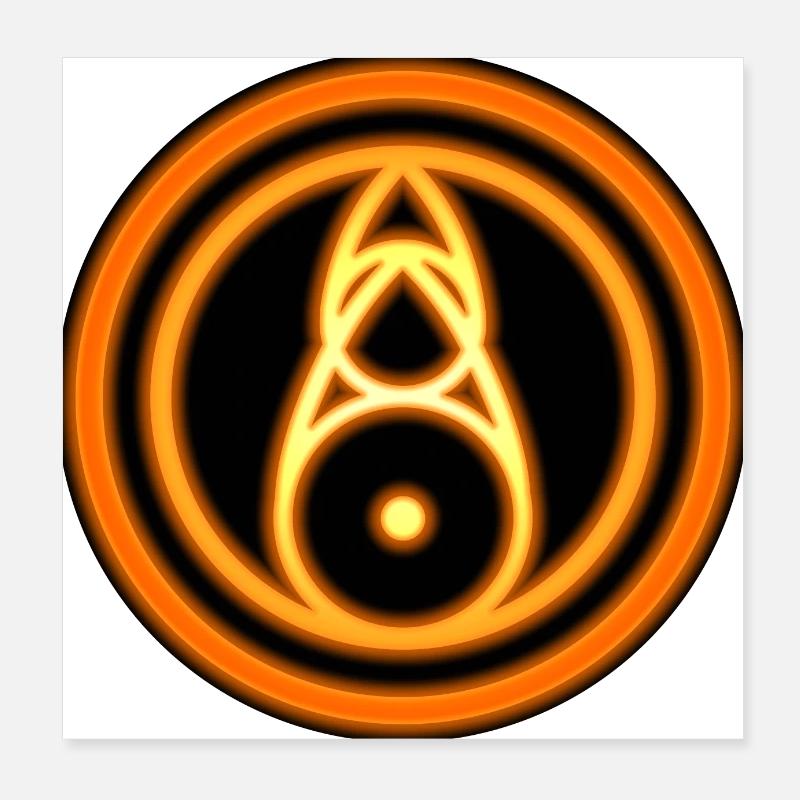 Glyphe 'Feuer' Poster 20x20 cm