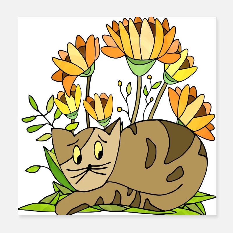Chats Poster 20 x 20 cm