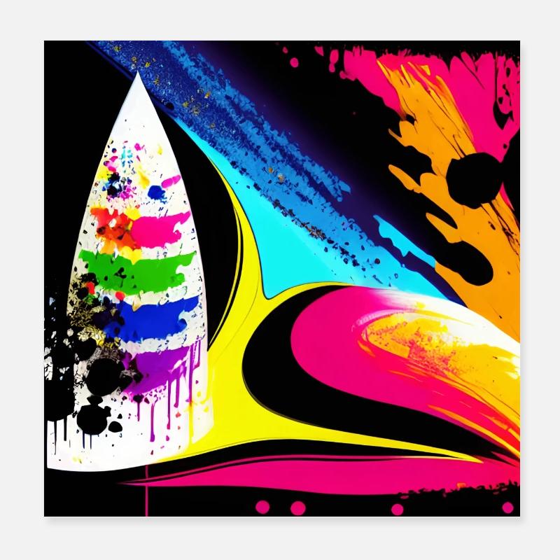 Poster abstrakte Farbspritzer Poster 20x20 cm