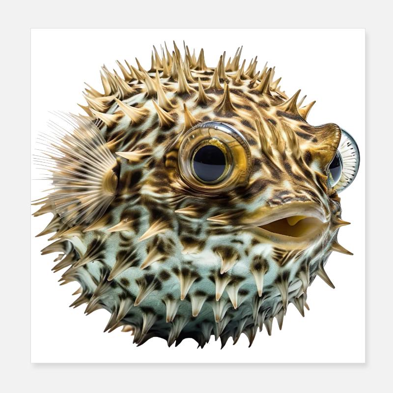 Le poisson-globe se gonfle lorsqu’il est menacé Poster 20 x 20 cm