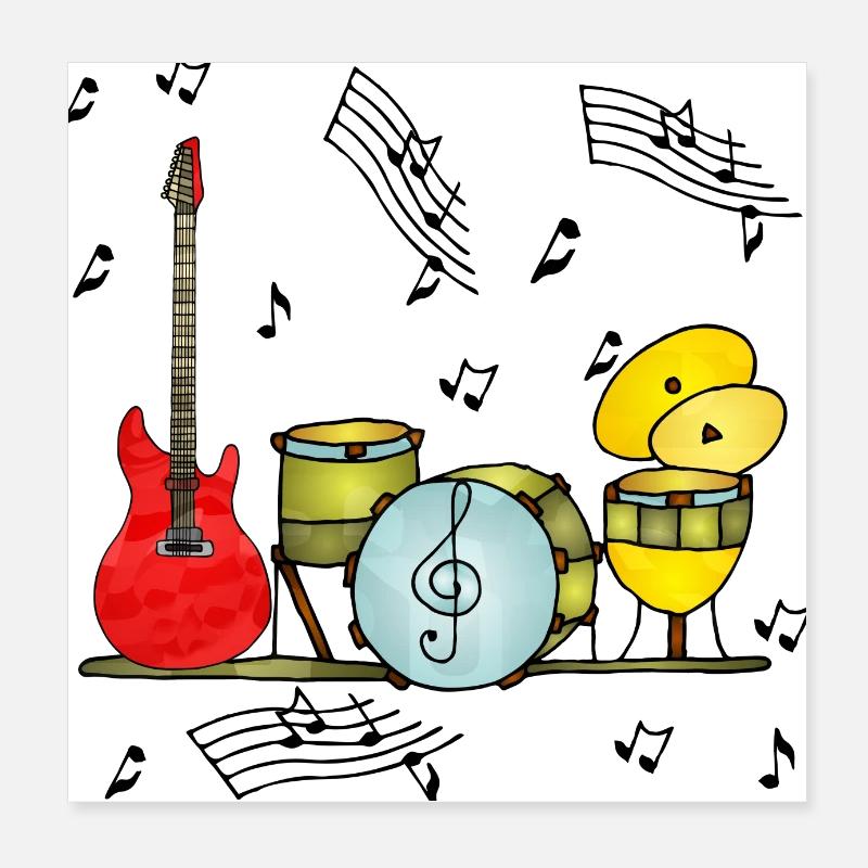 Musikinstrumente Poster 20x20 cm