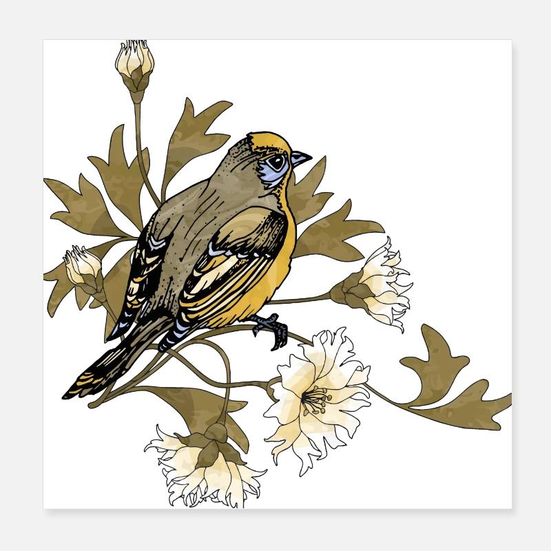 Oiseau Poster 20 x 20 cm