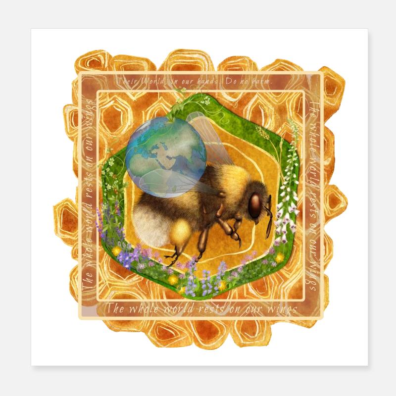 Rejoignez The Bumblebee Buzz! - Poster 20 x 20 cm - blanc