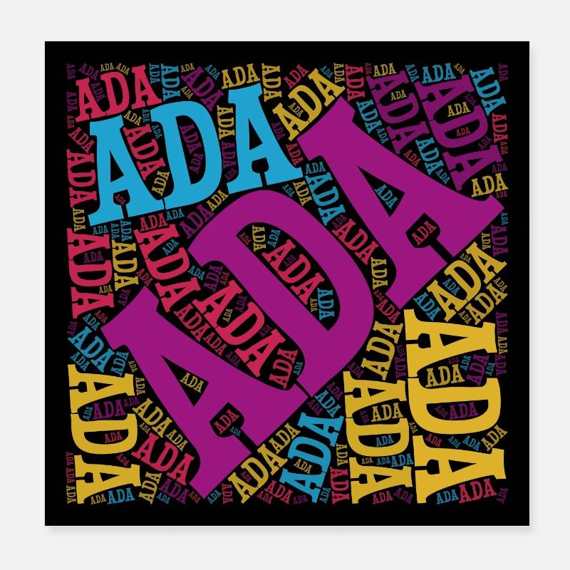 poster Ada word cloud gift idea Poster 8" x 8" (20x20 cm)
