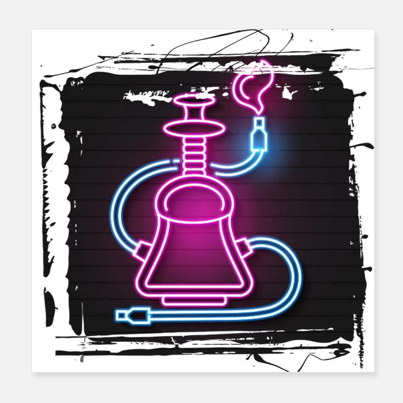 summer beach beach retro sea neon light eng Poster 8" x 8" (20x20 cm)