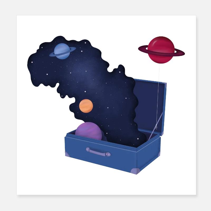 Cosmic Travel Poster 8" x 8" (20x20 cm)