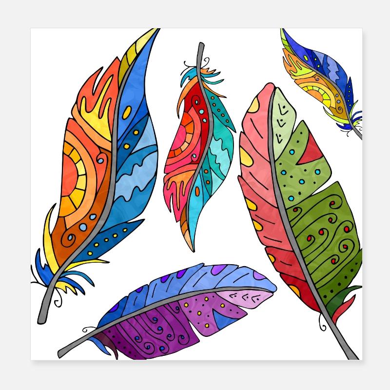 Feder Poster 20x20 cm