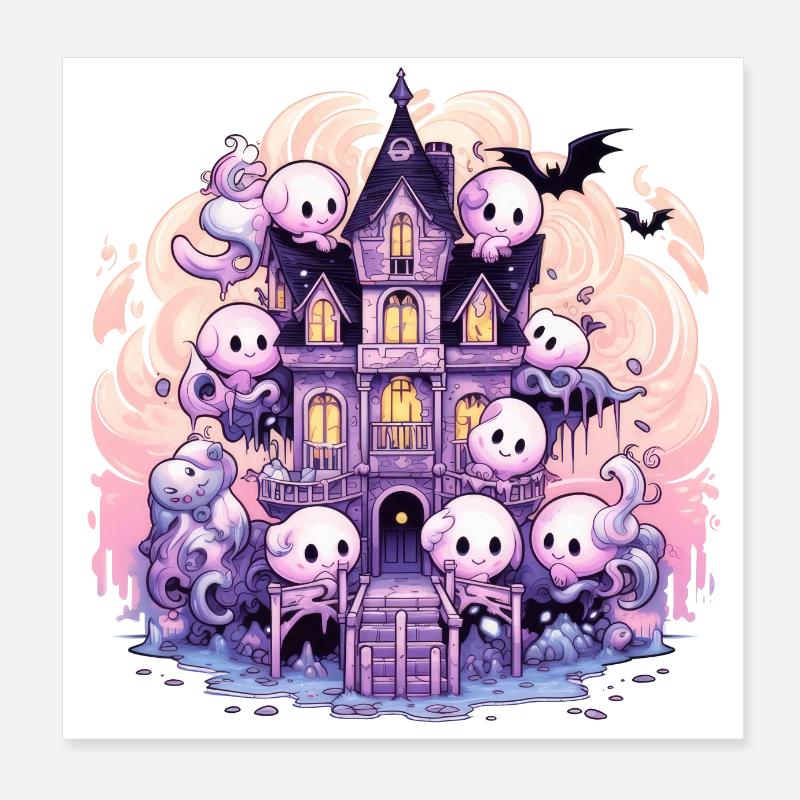 Playful Haunts Poster 8" x 8" (20x20 cm)