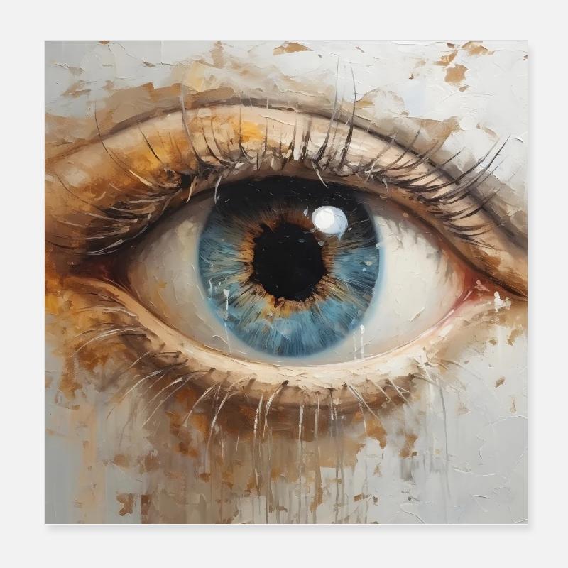 Peintures d’yeux - Poster 20 x 20 cm - blanc