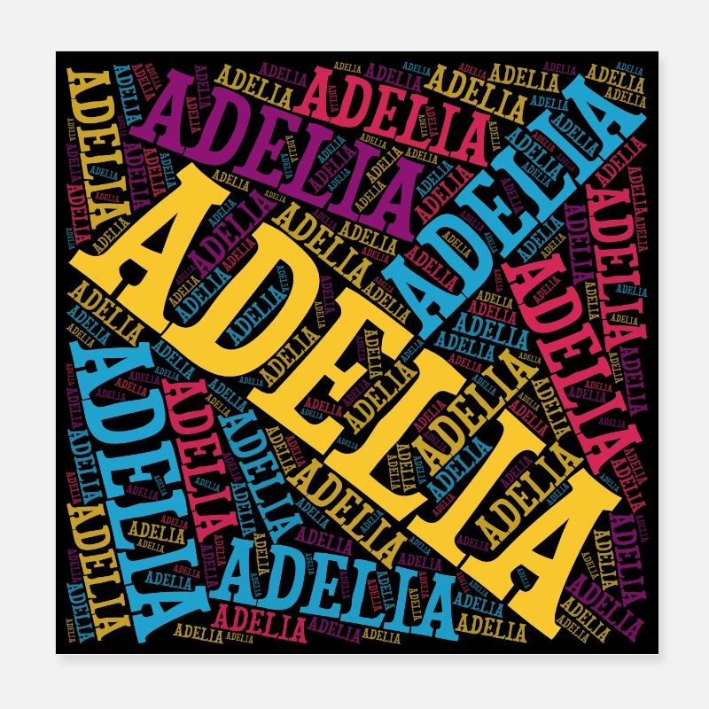 affiche Adelia word cloud idée cadeau Poster 20 x 20 cm