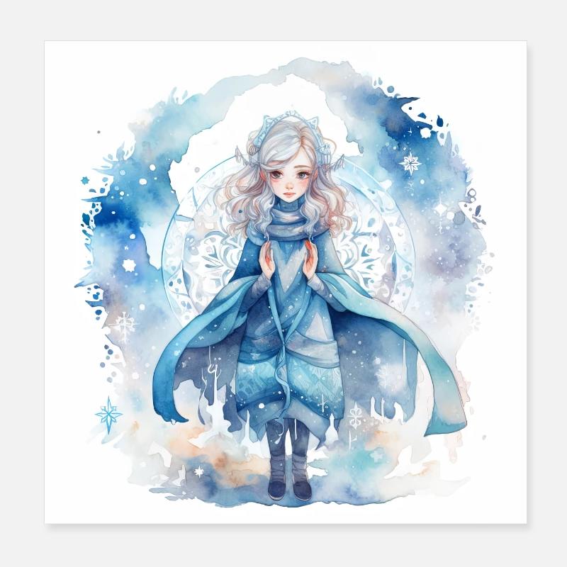 wunderbare Winter EisKönigin - Poster 20x20 cm - Weiß