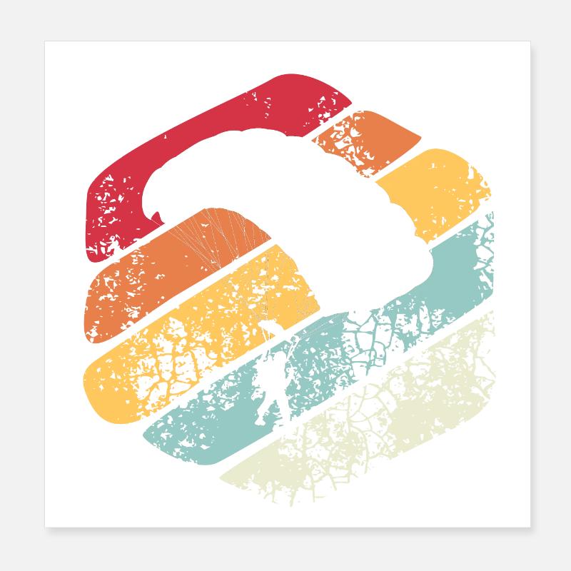 Vintage Geschenk Fallschirm Poster 20x20 cm