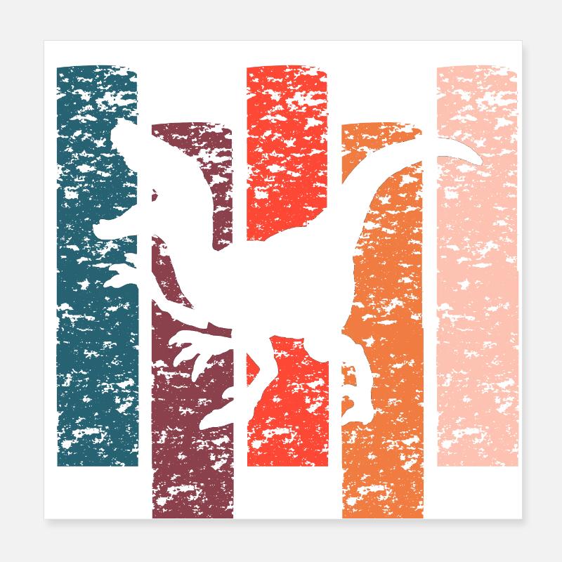 Dinosaur Vintage Gift Poster 8" x 8" (20x20 cm)