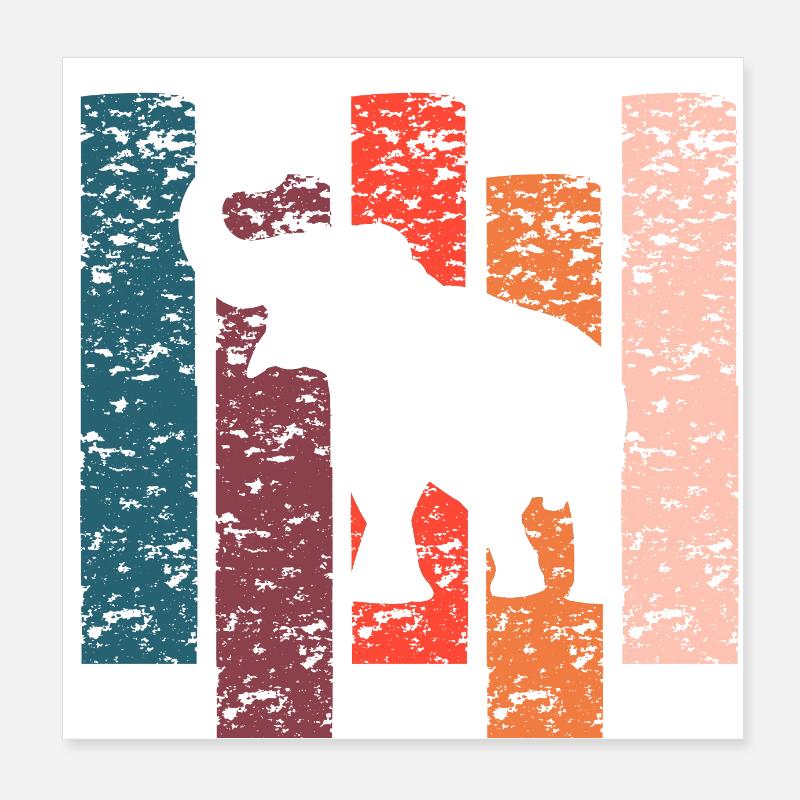 Vintage Gift Elephant Poster 8" x 8" (20x20 cm)