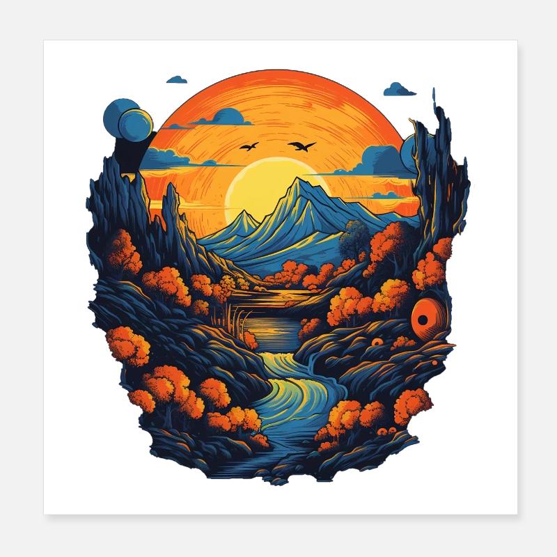 Landschaft Poster 20x20 cm