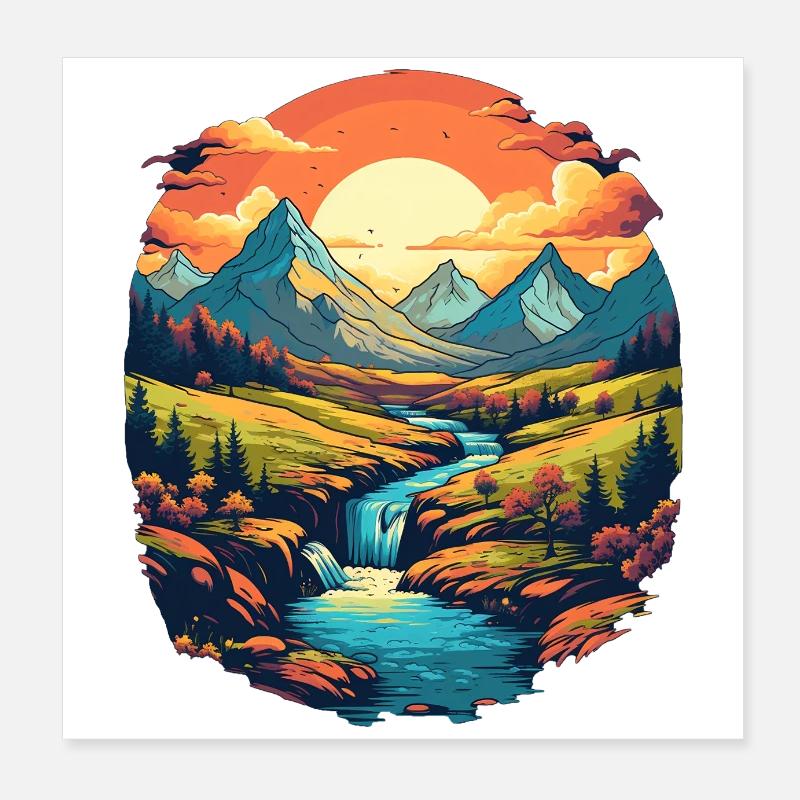 Landschaft Poster 20x20 cm