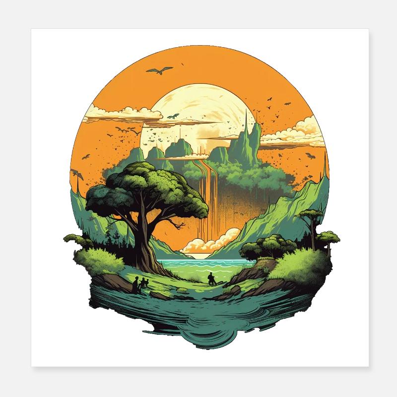 Landscape Poster 8" x 8" (20x20 cm)