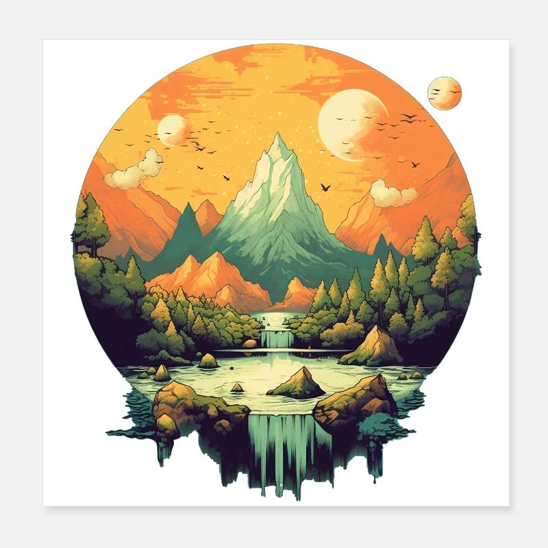 Landschaft Poster 20x20 cm