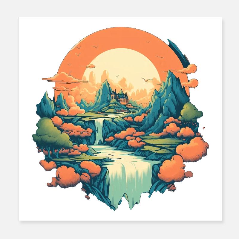 Paysage Poster 20 x 20 cm
