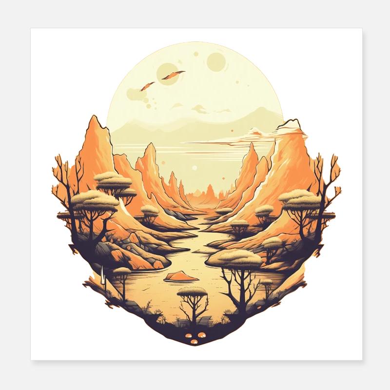 Landscape Poster 8" x 8" (20x20 cm)